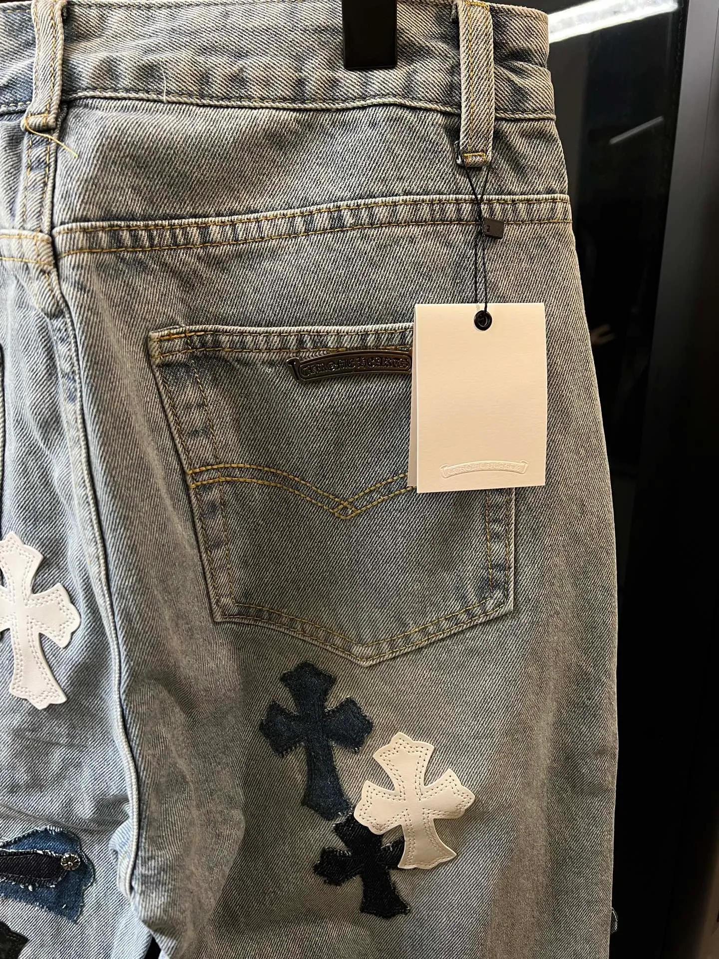 P270 [Special Version] Chrome Hearts/Chrome Heart 25Ss CH Large Cross Limited Blue Ox King Jeans (Blue) Size: 28 30 32 34 36 (corresponding to s-xxl) Detailed sizes can be found in Figure 9